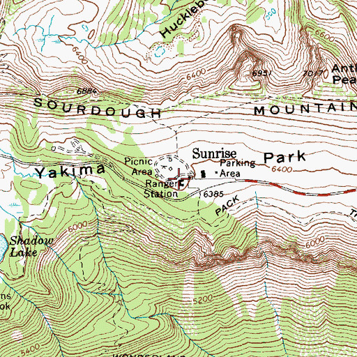 Topographic Map of Sunrise, WA