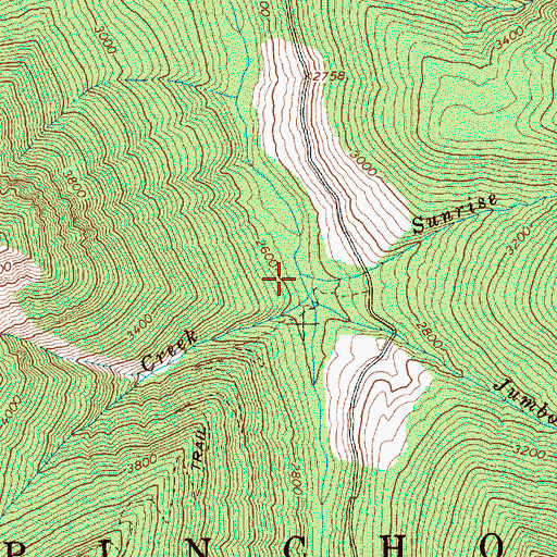 Topographic Map of Sunrise Creek, WA