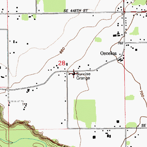 Topographic Map of Sunrise Grange, WA