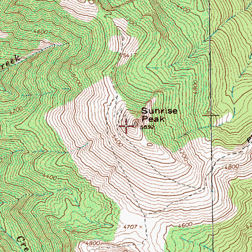 Topographic Map of Sunrise Peak, WA