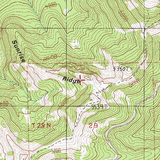Topographic Map of Sunrise Ridge, WA