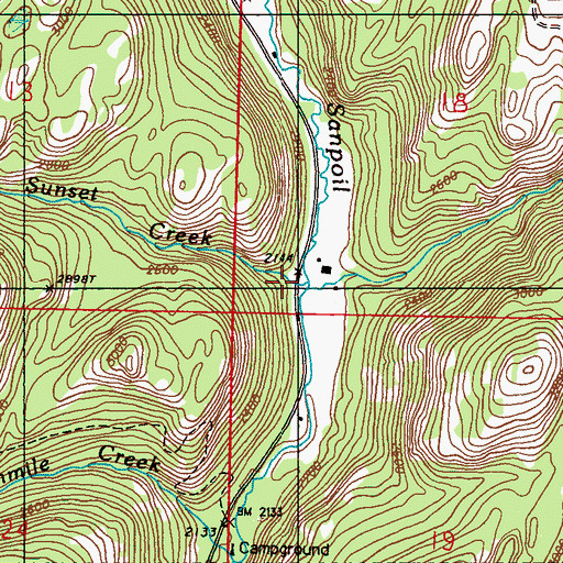 Topographic Map of Sunset Creek, WA