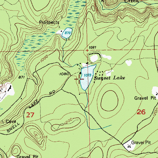 Topographic Map of Sunset Lake, WA