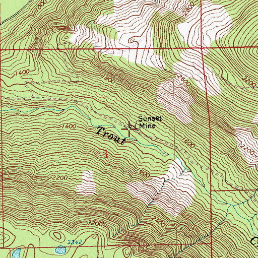 Topographic Map of Sunset Mine, WA