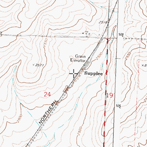 Topographic Map of Supplee, WA