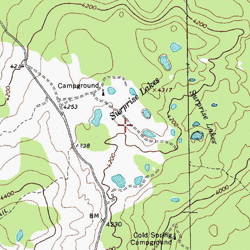 Topographic Map of Surprise Lakes, WA