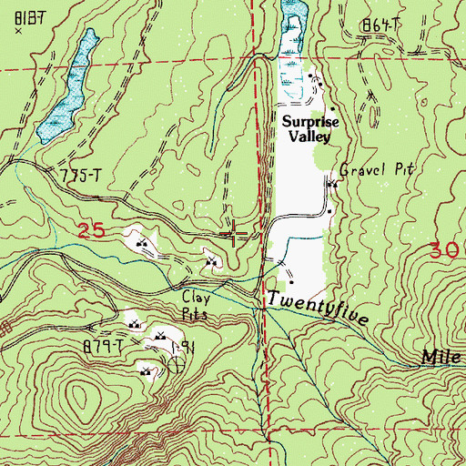 Topographic Map of Surprise Valley, WA