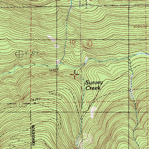 Topographic Map of Survey Creek, WA