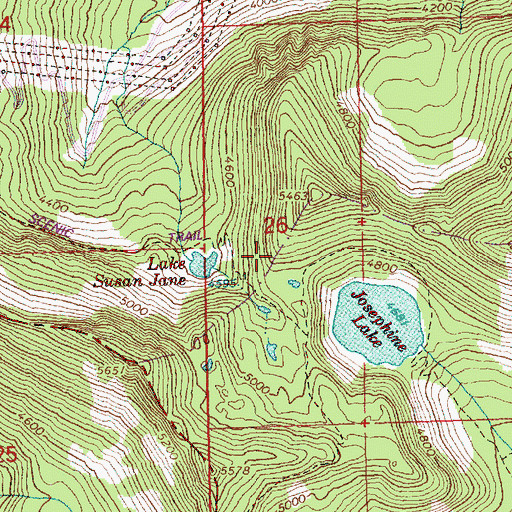 Topographic Map of Lake Susan Jane, WA