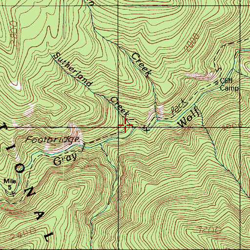 Topographic Map of Sutherland Creek, WA