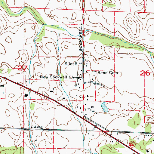 Topographic Map of New Sockwell Church, AL
