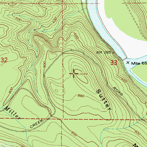 Topographic Map of Sutter Mountain, WA