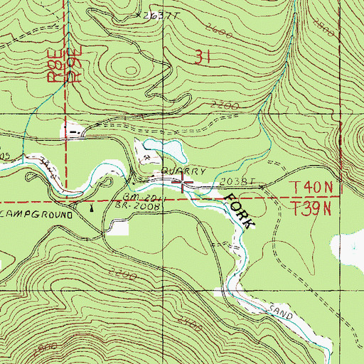 Topographic Map of Swamp Creek, WA