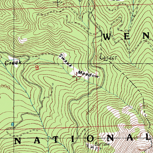 Topographic Map of Swauk Meadow, WA