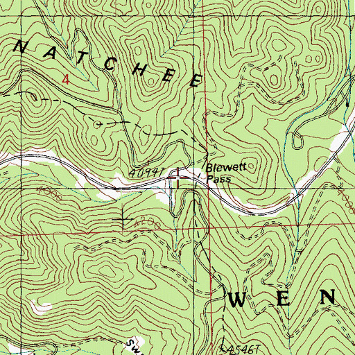 Topographic Map of Blewett Pass, WA