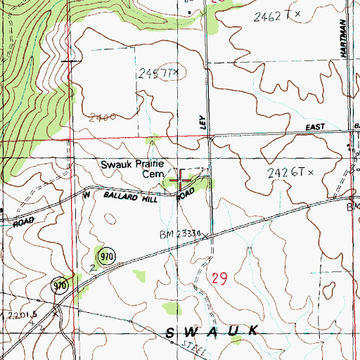 Topographic Map of Swauk Prairie Cemetery, WA