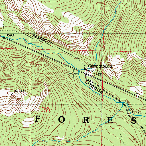 Topographic Map of Sweat Creek, WA