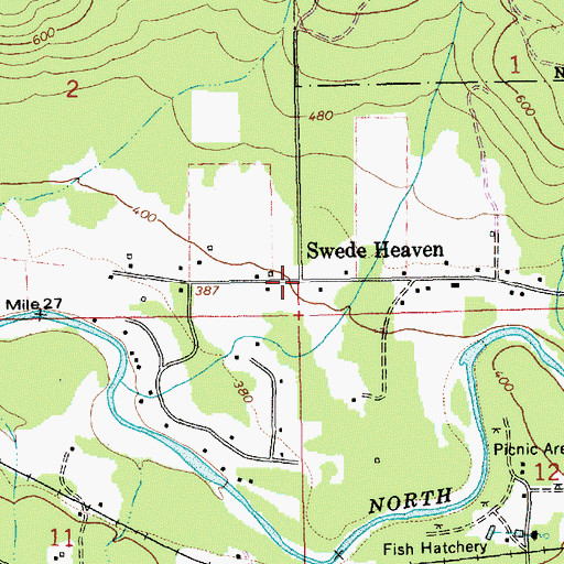 Topographic Map of Swede Heaven, WA