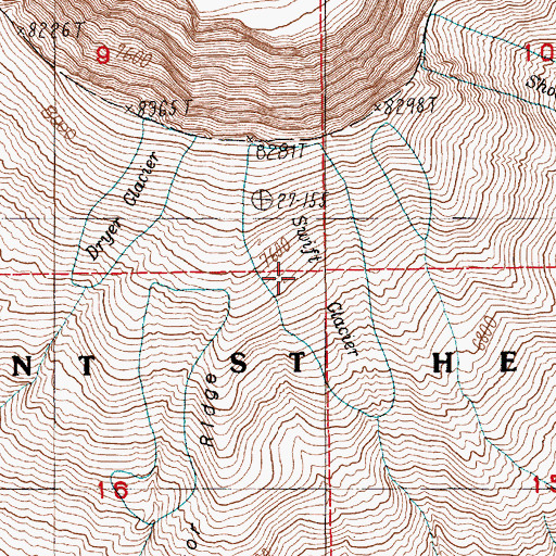 Topographic Map of Swift Glacier, WA