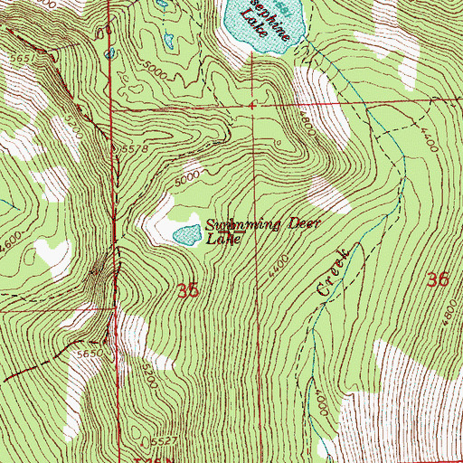 Topographic Map of Swimming Deer Lake, WA