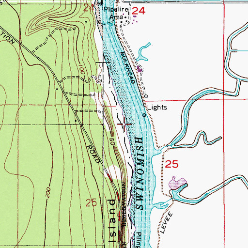 Topographic Map of Swinomish Channel, WA