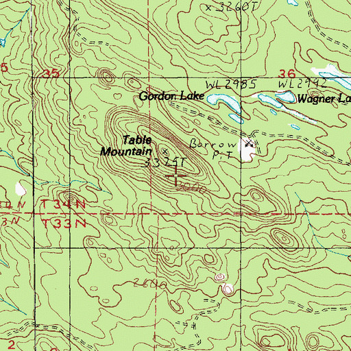 Topographic Map of Table Mountain, WA