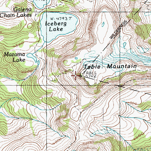 Topographic Map of Table Mountain, WA
