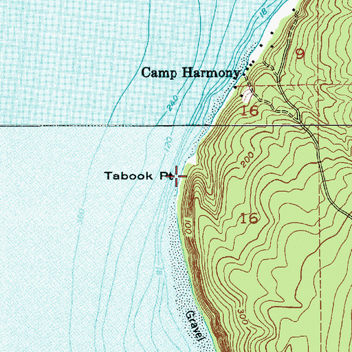 Topographic Map of Tabook Point, WA