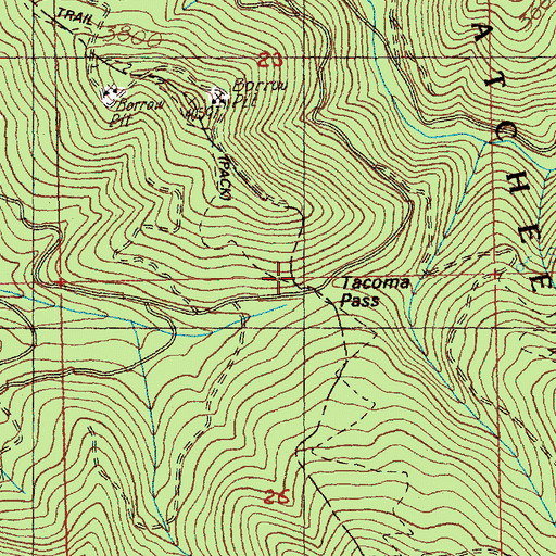 Topographic Map of Tacoma Pass, WA