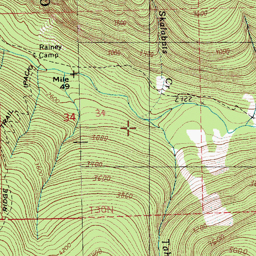 Topographic Map of Tahlak Creek, WA