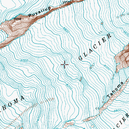 Topographic Map of Tahoma Glacier, WA