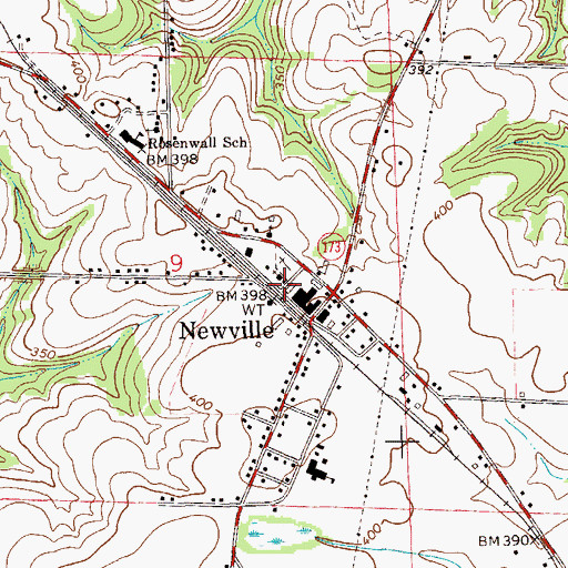 Topographic Map of Newville, AL