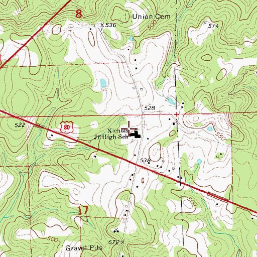 Topographic Map of Nichols Junior High School, AL