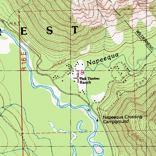 Topographic Map of Tall Timber Ranch, WA