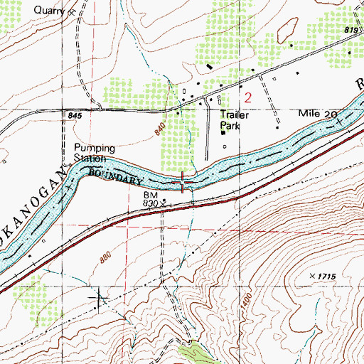 Topographic Map of Tallant Creek, WA