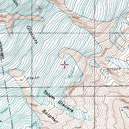Topographic Map of Talum Glaciers, WA