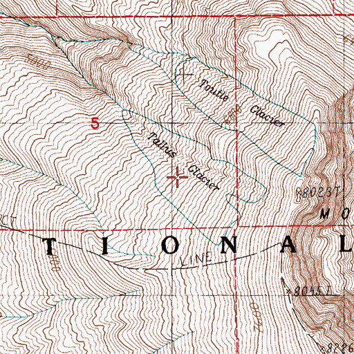 Topographic Map of Talus Glacier, WA