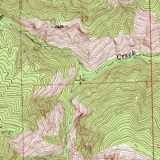 Topographic Map of Tamarack Creek, WA