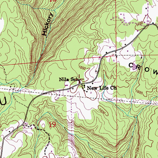 Topographic Map of Nila School, AL