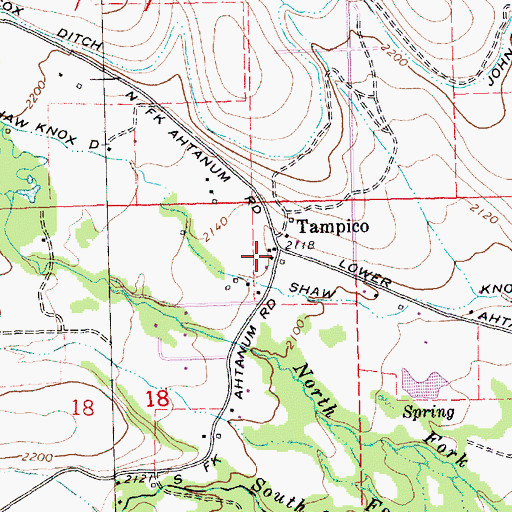 Topographic Map of Tampico, WA