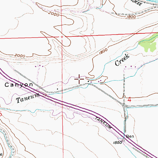 Topographic Map of Taneum Canyon, WA