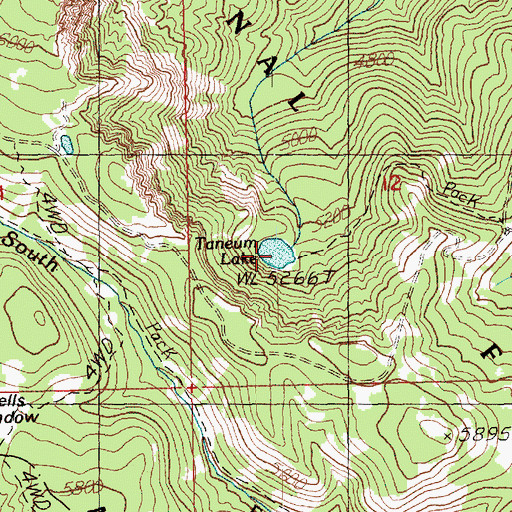 Topographic Map of Taneum Lake, WA