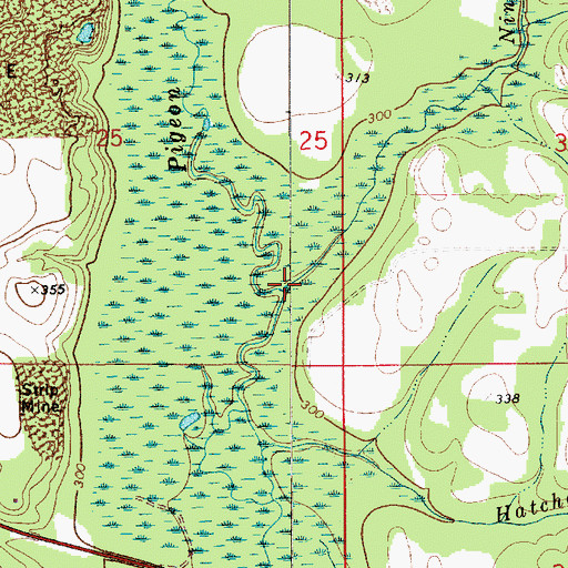 Topographic Map of Ninemile Branch, AL