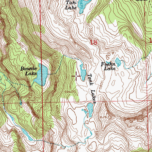 Topographic Map of Tank Lakes, WA