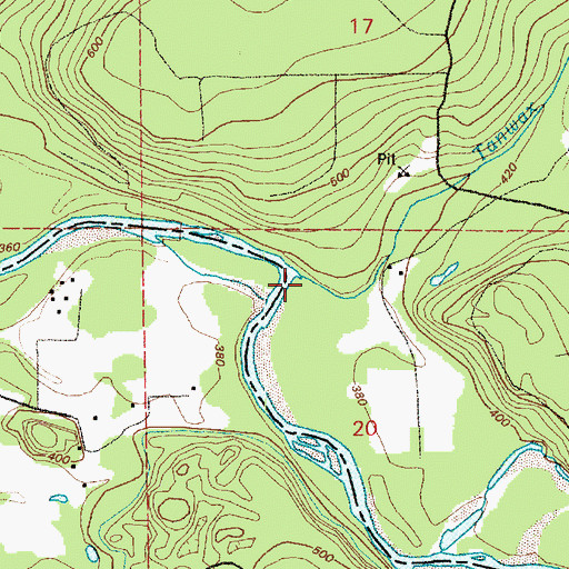 Topographic Map of Tanwax Creek, WA