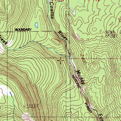 Topographic Map of Taos Creek, WA