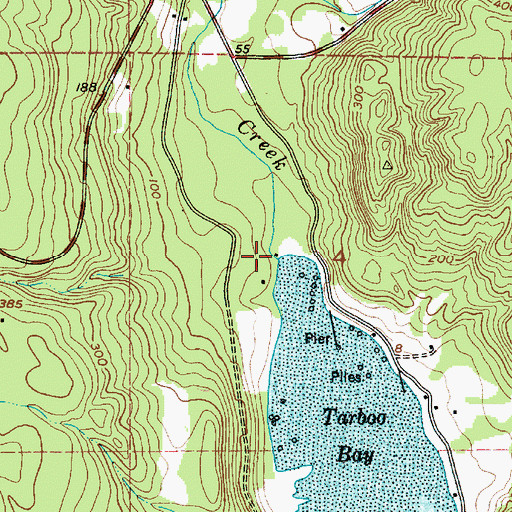 Topographic Map of Tarboo Creek, WA