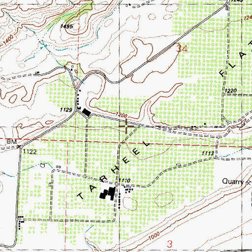 Topographic Map of Tarheel Flat, WA