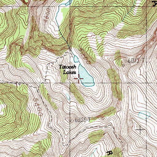 Topographic Map of Tatoosh Lakes, WA