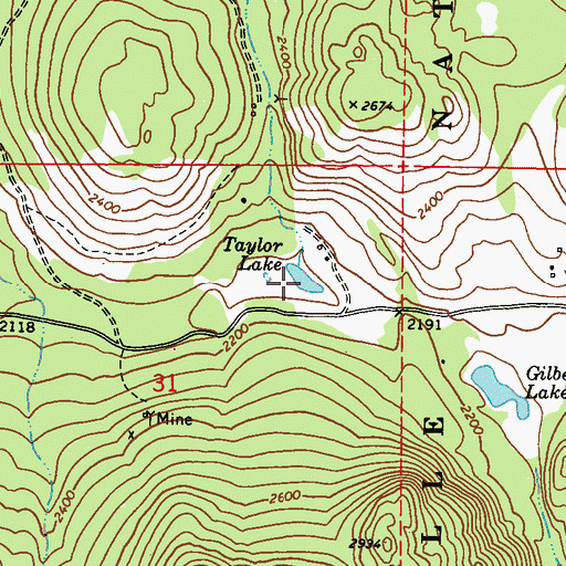 Topographic Map of Taylor Lake, WA